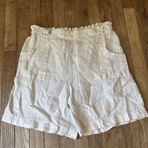 Astrid Beige Italian Linen‎ Shorts Size XS High Rise